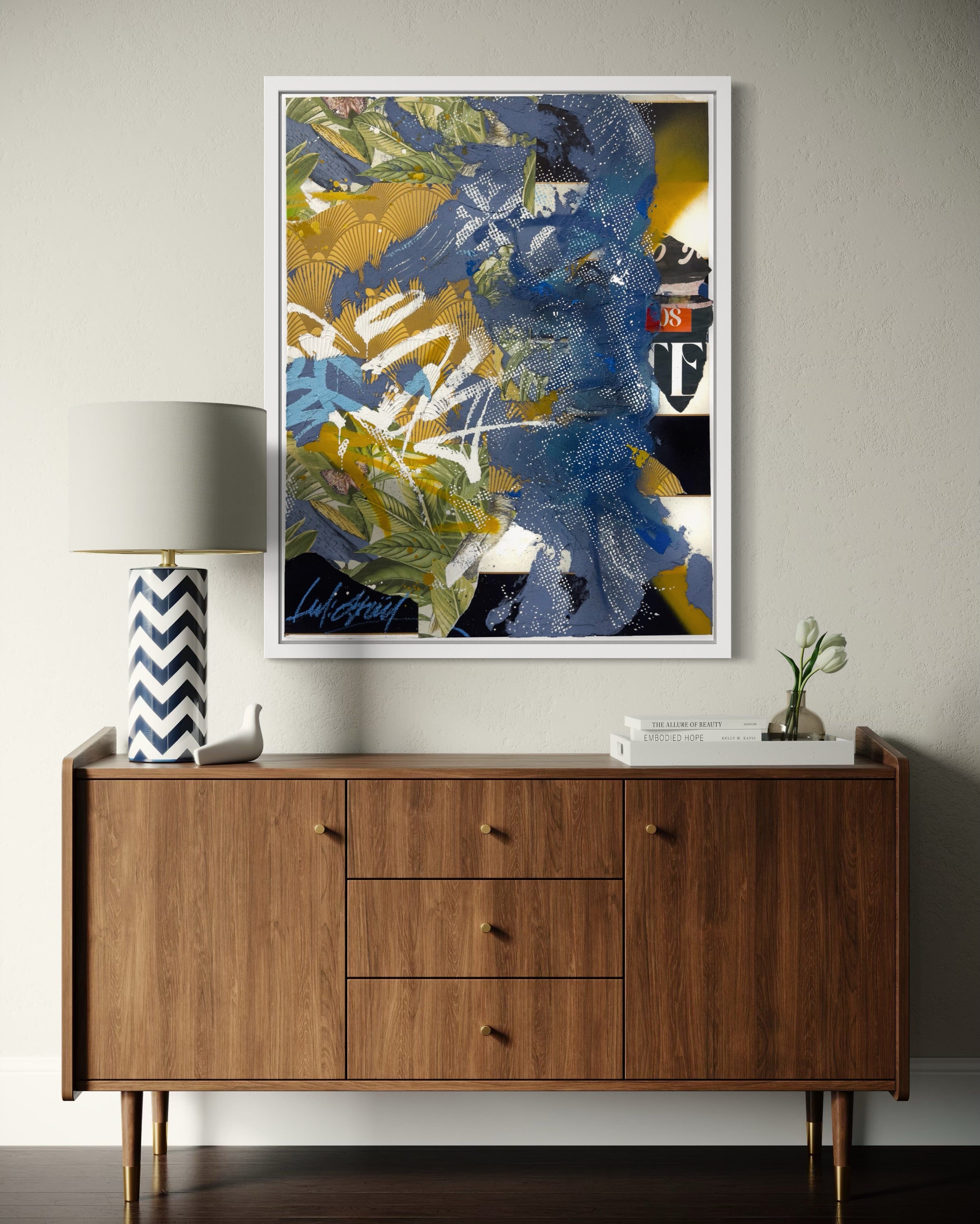'St. Barth' Original artwork on Okume wood canvas.
